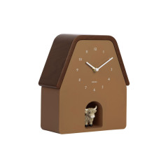 Nástenné hodiny Highland Cow Cuckoo Karlsson KA6162BR, hnedá